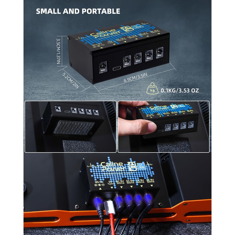 Caline Guitar Pedal Power Supply,9V 500ma Pedal Board Power Supply,