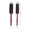 Beavorty 2pcs Wooden Handle Round Hair Brushes with Natural Bristles