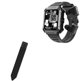 BoxWave Stylus Pouch Compatible with Watchout Wearables Wearpods Smart Watch - Stylus PortaPouch, Pen Stylii Holder Carrier Portable Self-Adhesive - Jet Black