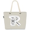 VOID R Dekorative Buchstaben Strandtasche Shopper 58x38x16cm 23L XXL Einkaufstasche