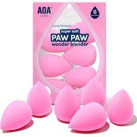 AOA STUDIO - Juego de 6 esponjas de maquillaje Collection Makeup, batidora de maquillaje sin látex y de alta definición para polvo, crema y líquido, supersuave, Wonder Blender Beauty Cosmetic