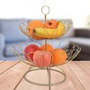 2 Tier Fruit Bowl Modern Nordic Design Geometric Detachable Gold