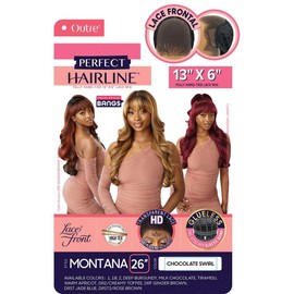 Outre Lace Front Wig -Perfect Hair Line 13X6 - Montana (DRST2/ROSE BROWN)