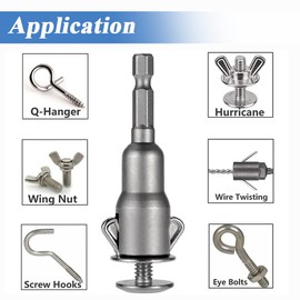 Eyech 6pcs Power Wing Nut Driver Set, Hurricane Wingnut Drivers Eye Bolt Drive Drill Bit Socket Wrenches Tools Set 1/4" Hex Shank for Panel Nuts Screws Eye Q-Hanger C Hook Bolt