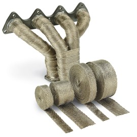 Design Engineering Titanium Exhaust Heat Wrap with Lava Rock Technology - 2" x 25' - Heat Wrap for Exhaust Pipes, Pliable Exhaust Wrap Tape, Withstands 1800°F Direct Heat & 2500°F Intermittent Heat