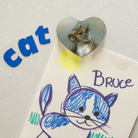 Mischievous Squirrel Heart Acrylic Fridge Refrigerator Magnet