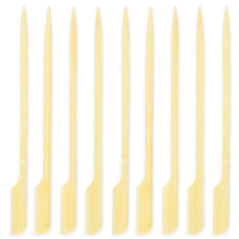 DecorRack 100 Natural Bamboo Paddle Picks, 6 inch Wood, Barbecue,