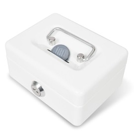 Carl CB-8050-W Okozukai Bank, For Home, Kids, Locked, Safe Type, A7, White
