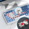 Guffercty kred 75% Percent Blue Keyboard Gasket Mount with Knob,