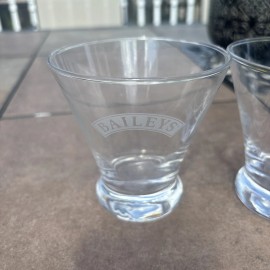 Baileys TWO Baileys Flared Drink Glasses Irish Cream Lowball Cocktail Cups