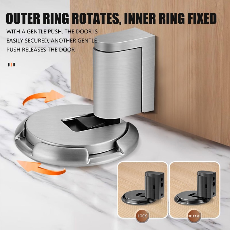 VACNEA Windproof Door Stopper, Mechanical Heavy Duty Adjustable Height Door