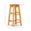 Linon Natural Barstool with Round Seat, 24-Inch