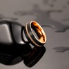 8mm Mens Tungsten Ring Grooved Rope Rings Black Wedding Band