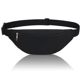 Bum Bag Waist Bag Men Women Small Belt Bag Sport Bum Hip Bag Men Women Waist Fanny Pack for Travel Hiking Dog Training Outdoor, black, Sports