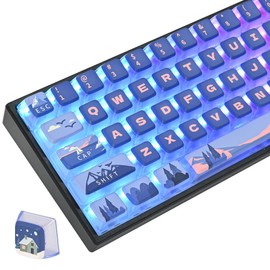 Polar Region ASA Custom keycaps ，118 Keys Double-Shot Key Cap Set for Cherry/Gateron MX switches 60 Percent / 64/61 Gaming Mechanical Keyboard(Polar Region Blue)