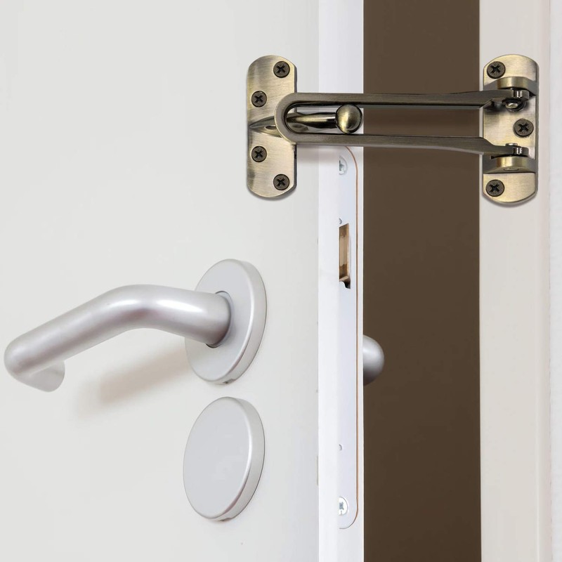 QWORK 1 Piece Secondary Security Lock, Zinc Alloy Secondary Door
