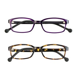 LAMBBAA Kids Blue Light Blocking Glasses 2 Pack Square Frame UV400 Protection Anti Blue Ray Computer Glasses Anti Glare Eyewear for Boys Girls Age 3-12 (Purple+Tortoise)