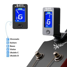 Guitar Tuner and Guitar Capo Set, Clip-On Tuner Digital Electronic Tuner Acoustic with LCD Display for Guitar, Bass, Violin, Ukulele, Banjo