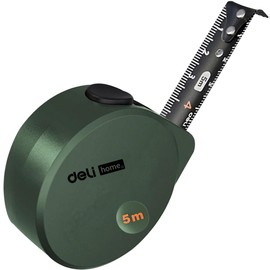 DELI Measure 5m Measuring Tape Measure Made of High Grade Carbon Steel Clear Marks and Extends up to 6.6 ft (2 m) Water and Rust Resistant Tape Edge is Passivated to Keep Hands Cool Appearance