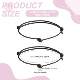 MAYJOYDIY 48 Pcs Adjustable Bracelet Making Cord 2-3/8~5-1/8 Inch Half Finished Bracelet Rope Thread Bracelets with Jump Rings Korean Waxed Polyester Bracelets for Jewelry Making DIY Crafts