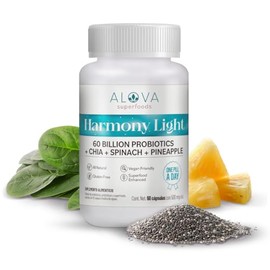 Probióticos 60 Billones con Enzimas Digestivas de Piña  Chía  Espinaca  Probióticos y Prebióticos Naturales  60 Cápsulas Veganas                      
