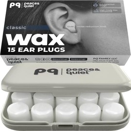 PQ Tapones de Cera para Dormir - 15 Tapones de Cera de Silicona para Dormir y Nadar, de Gel para los Oídos para Cancelación de Ruido & Protección para los oídos, con bloqueo de sonido nivel 32 Db (15 unidades)