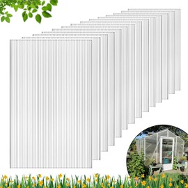 DGSL 14 Pcs Polycarbonate Greenhouse Panels, 4' x 2' x 0.24'' Twin-Wall Polycarbonate Panels, Polycarbonate Sheet for All Weather Outdoor Garden and Greenhouse Covering