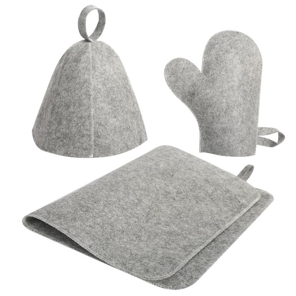 Felt Sauna Hat Sauna Accessories Sauna Hat Felt 3-Piece Set