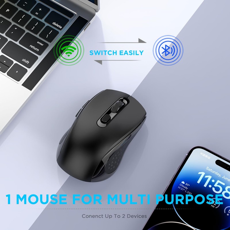 Lveheay Wireless Computer Mouse Black