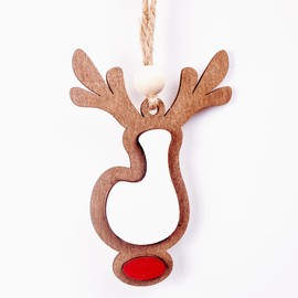 26 Pieces Christmas Stocking Tags Letter, Retro Reindee Name Ornament, Boho Retro Reindeer Christmas Ornament Stocking Hanger,Ornament Christmas Decorations for Tree (J)