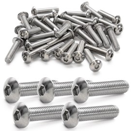 Pstyle. M5 304 Stainless Steel Button Bolt with Hex Hole, Set of 30, PST-154 (M5x20mm)