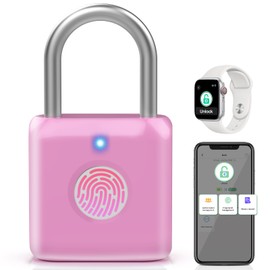 Pothunder Fingerprint Padlock, Locker Lock, Combination Lock, Fingerprint Lock with APP Unlock, USB Rechargeable, Suitable for Gym Locker, Door, Locker