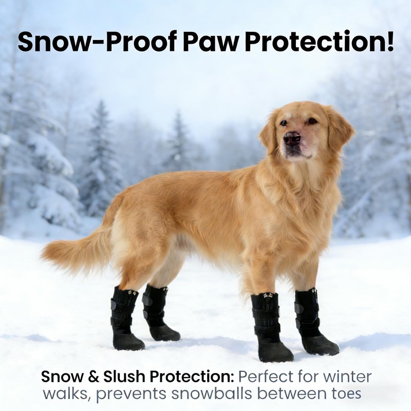 Phaechild Anti Slip Dog Socks Boots with Zipper,Waterproof Dog Shoes
