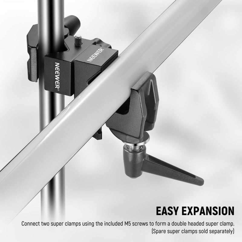 NEEWER Super Clamp with 5/8" Stud, Spring Lock, 2.4"/6cm Jaw