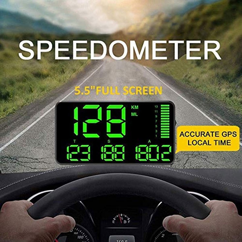 Maizad GPS Speedometer Odometer HUD Digital Display 5.5 inch MPH/KMH