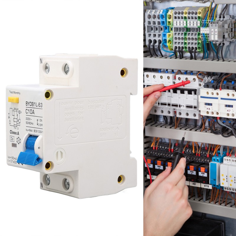 Circuit Breaker 1P+N Leakage Protection Switch 10A 230V AC DIN