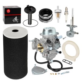 Carburetor Carb and Fuel Valve Petcock + Lever + Air Filter Foam + Intake Manifold For YAMAHA Grizzly 660 YFM660 2002-2008