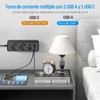 4 Port USB Power Strip Max 2500W 16A with USB-C