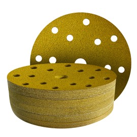 GZKTY Sandpaper 150 mm Velcro, Velcro Sanding Discs, Pack of 40, 15 Holes, Grit 40, for Random Orbital Sanders
