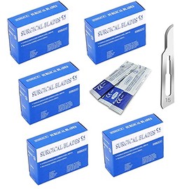 AAProTools Pack of 500 Disposable Blades 15, Size 15 Scalpel Blades for Knife Scalpel, High Carbon Steel Dermablade Blades. Individually Wrapped 15 Blade, Sterile