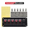 FXC 12V 24V DC 5 Gang Rocker Switch Aluminum Panel