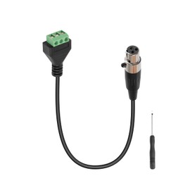 RIIEYOCA Mini XLR to Screw Terminal Block Cable, Mini XLR 3-Pin Female to 3-Pin Solderless Clamp Adapter for Microphone, Speaker, Camera (30 cm, Female)