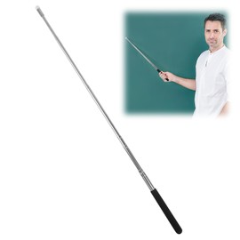 Extendable Pointing Rod 100 cm, Telescopic Rod with Handle, Extendable Stainless Steel, Compact Pointer Rod for Teaching, Presentation, Conducting (Black)