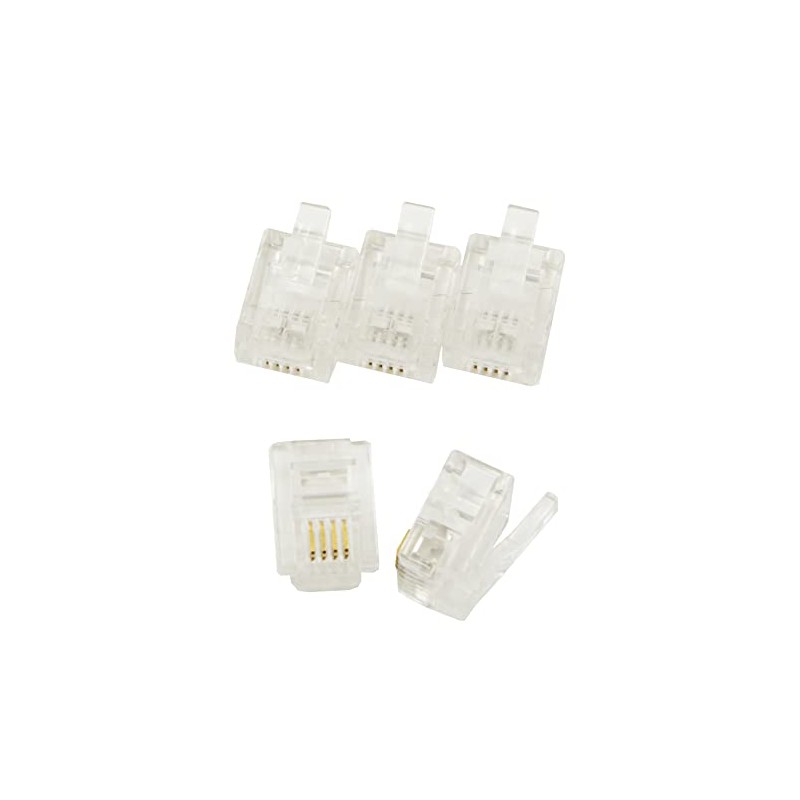 Modular Cord Plug for Telephone Wires, 6 Poles, 2 and
