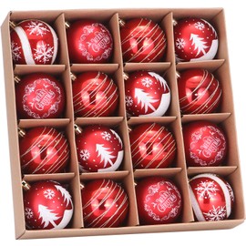 Sea Team Fine decorative little item with paintings and sparkling Christmas tree decoration as a theme, Christmas tree bauble set (80 mm/3.15 inches)