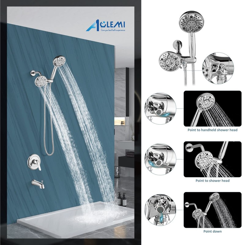 Aolemi Shower Faucet Set with Tub Spout Rain Shower Head