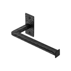 Monarch Abode Hand Hammered Rust Resistant Bathroom Hardware Metal Toilet Paper Holder and Dispenser, Modern, Black