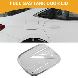 Partuto Fuel Tank Door Cap for Chevy Trax 2019-2022 Fuel Filler Flap Cover Adhesive Type Chrome Silver Tone ABS Fuel Filler Door Gas Cap