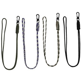 KEDMOT Paracord Lanyard, 4Pack Heavy Duty Braided Lanyard, Paracord Necklace Adventure Key Chains with Clip for ID Card Badge Holder, Camera (Green + black + purple + dark green, One size)