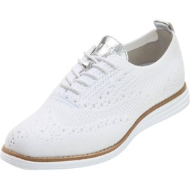Cole Haan womens Originalgrand Stitchlite Wingtip Oxford Flat, Optic White Knit/Optic White, 6.5 US